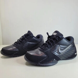 Nike Air Baseline Low Black Leather Basketball Shoes Sku 386240-001 Size Mens 8